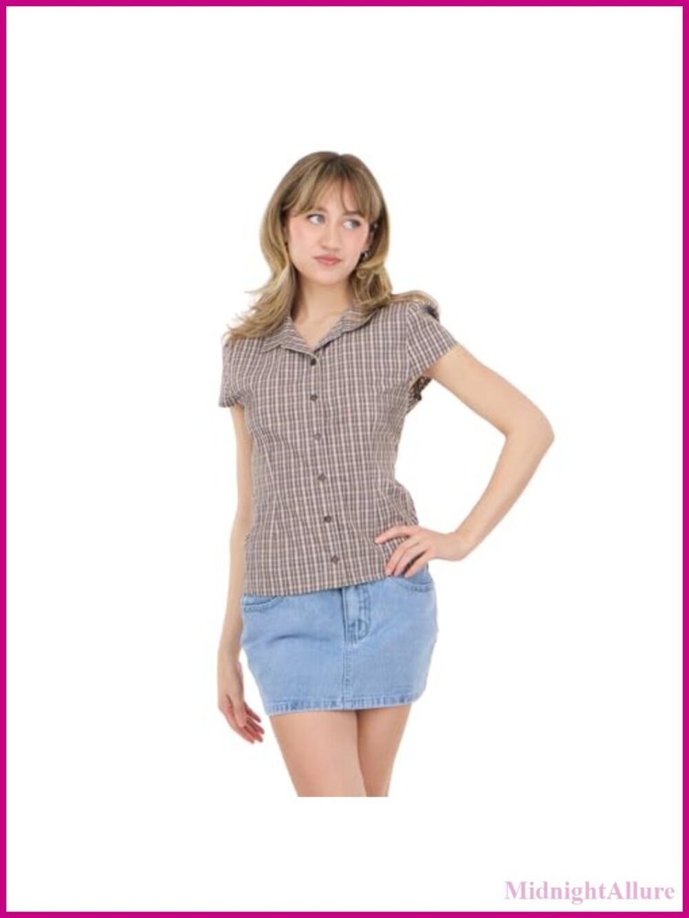 Forever 21 Poplin Button Down Collared Shirt with Self Tie Back